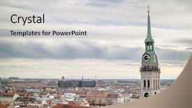  Presentation with peter - Audience pleasing slide set consisting of german munchen - view overlooking the town backdrop and a light gray colored foreground