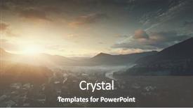  Presentation with neighborhood - PPT theme having view panoramic highland countryside settlement background and a gray colored foreground