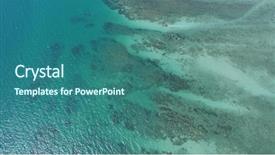  Presentation with rocky shore - Slide set consisting of view photo of rocky sea background and a  colored foreground