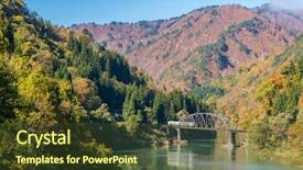  Presentation with fall foliage - Audience pleasing slides consisting of view point in fukushima japan backdrop and a tawny brown colored foreground