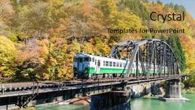  Presentation with fall foliage - Theme featuring view point in fukushima japan background and a gold colored foreground