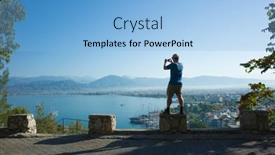  Presentation with sunny sky - Audience pleasing presentation consisting of view-point-on-fethiye-town backdrop and a light blue colored foreground