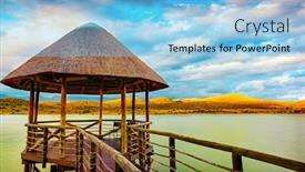  Presentation with beautiful nature - PPT theme having view point on the lake and mountains around summer vacation in the romantic hotel in exotic country beautiful nature of south africa background and a light blue colored foreground