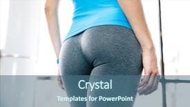  Presentation with body - Slide set consisting of view portrait of female body background and a ocean colored foreground