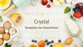  Presentation with baking tools - PPT layouts featuring view rustic background with free background and a sky blue colored foreground