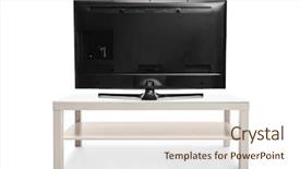  Presentation with television - Colorful slide set enhanced with view shot of a television backdrop and a lemonade colored foreground