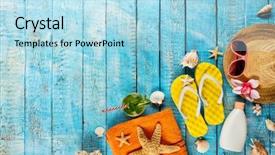  Presentation with marine life - Slide set featuring view summer holidays concept free background and a light blue colored foreground