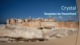  Presentation with cliff - Presentation theme having view-the-old-town background and a  colored foreground