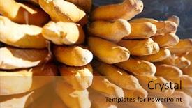  Presentation with bread - PPT theme with view through a window glass background and a gold colored foreground