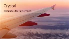  Presentation with airplane - Presentation theme having view-through-airplane-window background and a lemonade colored foreground