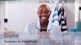  Presentation with cabinet - Beautiful slide set featuring view-through-bathroom-cabinet backdrop and a light blue colored foreground