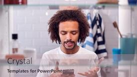  Presentation with cabinet - Beautiful slide deck featuring view-through-bathroom-cabinet backdrop and a coral colored foreground