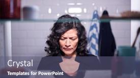  Presentation with cabinet - Cool new PPT theme with view-through-bathroom-cabinet backdrop and a ocean colored foreground