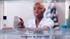  Presentation with cabinet - Slides having view-through-bathroom-cabinet background and a light blue colored foreground