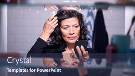  Presentation with checks - Theme having view-through-bathroom-cabinet background and a ocean colored foreground