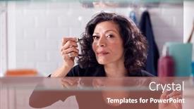  Presentation with cabinet - Audience pleasing slide set consisting of view-through-bathroom-cabinet backdrop and a coral colored foreground