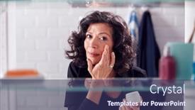  Presentation with cabinet - Colorful presentation theme enhanced with view-through-bathroom-cabinet backdrop and a ocean colored foreground