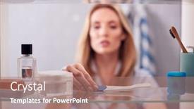  Presentation with cabinet - Beautiful slide set featuring view-through-bathroom-cabinet backdrop and a coral colored foreground