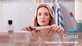  Presentation with cabinet - Colorful presentation theme enhanced with view-through-bathroom-cabinet backdrop and a coral colored foreground