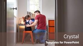  Presentation with father - Audience pleasing theme consisting of view-through-bedroom-door backdrop and a tawny brown colored foreground