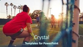  Presentation with soccer net - Theme enhanced with view-through-goal-net background and a ocean colored foreground