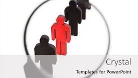  Presentation with one person black shadow - Presentation design consisting of view-through-the-magnifier background and a light gray colored foreground