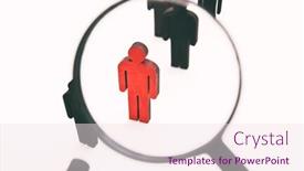  Presentation with wooden - Presentation design featuring view-through-the-magnifier background and a sky blue colored foreground