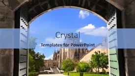  Presentation with christ - Slide deck enhanced with view-through-the-old-gate background and a light blue colored foreground