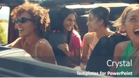  Presentation with road trip - Presentation consisting of view-through-windscreen-of-group background and a ocean colored foreground