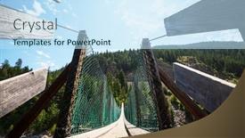  Presentation with suspension bridge - PPT layouts with view-to-a-large-suspension background and a sky blue colored foreground