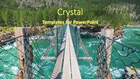  Presentation with suspension bridge - Presentation featuring view-to-a-large-suspension background and a tawny brown colored foreground