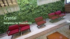  Presentation with waiting room - Amazing presentation theme having view to a modern waiting room backdrop and a tawny brown colored foreground