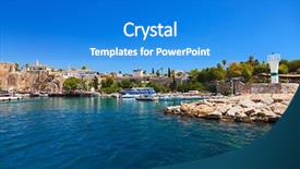  Presentation with turkey - Amazing PPT layouts having view-to-antalya-turkey-travel backdrop and a cobalt blue colored foreground