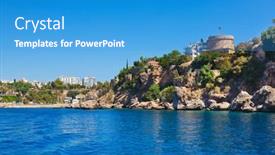  Presentation with turkey - Slide deck featuring view-to-antalya-turkey-travel background and a teal colored foreground