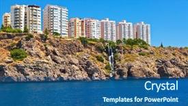  Presentation with turkey - Slide deck with view-to-antalya-turkey-travel background and a ocean colored foreground