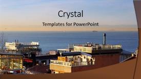  Presentation with strait - Amazing slide set having view to bosphorus strait istanbul backdrop and a light blue colored foreground