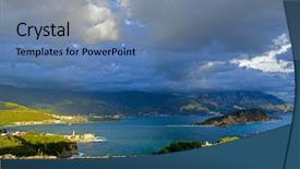  Presentation with view of the old port - Theme featuring view to budva old town background and a seafoam green colored foreground