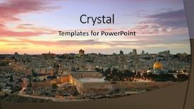  Presentation with jerusalem - Slide deck consisting of view to jerusalem old city background and a light blue colored foreground