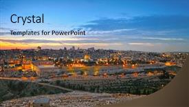  Presentation with israel - Audience pleasing PPT layouts consisting of view to jerusalem old city backdrop and a light blue colored foreground