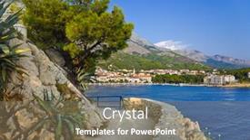  Presentation with croatia - Amazing PPT theme having view-to-makarska-croatia-travel backdrop and a violet colored foreground