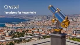  Presentation with notre dame cathedrial - Slide deck with view to marseille from basilica background and a ocean colored foreground