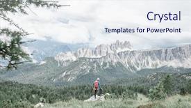 Presentation with climbing mountains - PPT theme having view to mountains before ascent background and a sky blue colored foreground