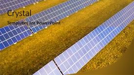 Presentation with solar power plant - Presentation theme with view to solar power plant background and a gold colored foreground