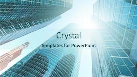  Presentation with highrise building - Beautiful PPT layouts featuring view to steel light blue backdrop and a sky blue colored foreground