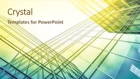  Presentation with high rise building - Theme consisting of view to steel light blue background and a  colored foreground