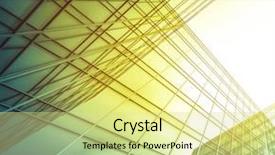  Presentation with tall building - Slides having view to steel light blue background and a blonde colored foreground