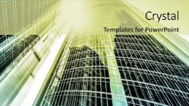  Presentation with tall building - Slides with view to steel light blue background and a blonde colored foreground