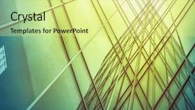  Presentation with high rise building - Slides featuring view to steel light blue background and a blonde colored foreground