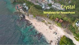  Presentation with indonesia - Theme featuring view to suluban beach uluwatu background and a tawny brown colored foreground