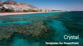  Presentation with red laser beam - Audience pleasing slide set consisting of view to the coral reef backdrop and a ocean colored foreground